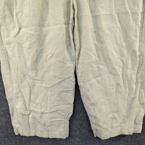 CTC Linens Womens Pull On Cropped Pants Green Medium Elastic Waist Made in USA - Picture 4 of 10